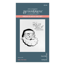 Charger l'image dans la galerie, Spellbinders - Better Press Plates &amp; Die Set - Holly Jolly Santa. From the More BetterPress Christmas Collection with two press plates of a sweet and jolly Santa face and the perfect sentiment makes a great pair! Available at Embellish Away located in Bowmanville Ontario Canada.

