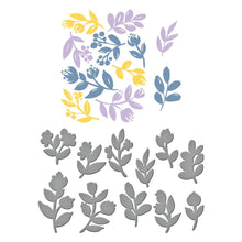 Load image into Gallery viewer, Spellbinders - Better Press Plates &amp; Dies By Dawn Woleslagle - Sprigs. This versatile set of 11 press plates and coordinating thin metal dies can be used in a variety of ways to create beautiful, colorful designs. Available at Embellish Away located in Bowmanville Ontario Canada.
