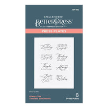 गैलरी व्यूवर में इमेज लोड करें, Spellbinders - BetterPress Press Plate - Always You Timeless Sentiments
