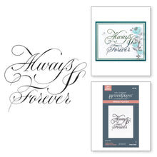 Load image into Gallery viewer, Spellbinders - BetterPress Press Plate - Copperplate Always &amp; Forever. Available at Embellish Away located in Bowmanville Ontario Canada.
