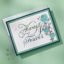 Load image into Gallery viewer, Spellbinders - BetterPress Press Plate - Copperplate Always &amp; Forever. Available at Embellish Away located in Bowmanville Ontario Canada. Example by brand ambassador.
