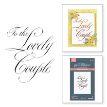 Load image into Gallery viewer, Spellbinders - BetterPress Press Plate - Copperplate To the Lovely Couple. Available at Embellish Away located in Bowmanville Ontario Canada.
