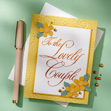 Load image into Gallery viewer, Spellbinders - BetterPress Press Plate - Copperplate To the Lovely Couple. Available at Embellish Away located in Bowmanville Ontario Canada. Example by brand ambassador.
