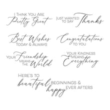 Charger l'image dans la galerie, Spellbinders - BetterPress Press Plate - New Beginnings Timeless. Sentiments are expressions of love, friendship, gratitude and more! Available at Embellish Away located in Bowmanville Ontario Canada.
