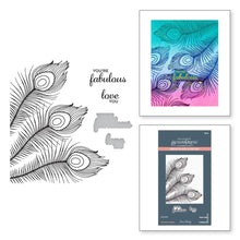 Charger l'image dans la galerie, Spellbinders - BetterPress Press Plate &amp; Die - Set By Dawn Bibby - Fabulous Feathers. Fabulous Feathers Press Plate &amp; Die Set is part of the Peacock Paradise Collection by Dawn Bibby. Available at Embellish Away located in Bowmanville Ontario Canada.
