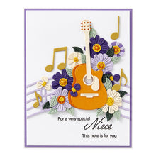 Charger l'image dans la galerie, Spellbinders - Die - Bibi's Musical Notes - Mini Guitar. Available at Embellish Away in Bowmanville Ontario Canada. Example by brand ambassador.
