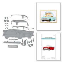 Charger l'image dans la galerie, Set of 16 thin metal cutting dies brings this classic car to life! Available at Embellish Away located in Bowmanville Ontario Canada.
