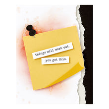 Charger l'image dans la galerie, Push Pin Notes Etched Dies is from the Take Note Collection and includes five thin metal cutting die. Available at Embellish Away located in Bowmanville Ontario Canada. Example by brand ambassador.
