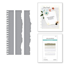 將圖片載入圖庫檢視器 Two dies create different torn edges and the third cuts a torn spiral notebook edge. Available at Embellish Away located in Bowmanville Ontario Canada.
