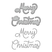 Charger l'image dans la galerie, Spellbinders - Etched Dies - Classic Merry Christmas. Classic Merry Christmas etched dies are from the Classic Christmas Collection from Spellbinders. This set of four thin metal cutting dies assembles into a playful thin script font, Merry Christmas. Available at Embellish Away located in Bowmanville Ontario Canada.
