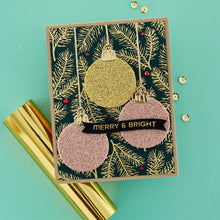 Charger l'image dans la galerie, Spellbinders - Glimmer Hot Foil Plate - Pine Sprays. Pine Sprays Hot Foil Plate is part of the Glimmer for the Holidays Collection. This hot foil plate makes an organic background with its detailed pine needle design. Available at Embellish Away located in Bowmanville Ontario Canada. Example by brand ambassador.
