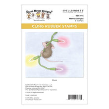 Charger l'image dans la galerie, Spellbinders - House Mouse - Cling Rubber Stamp - Merry &amp; Bright. Mischievous Muzzy is up to something with that string of lights, but it is the perfect complement to the two included holiday greetings in the set. Available at Embellish Away located in Bowmanville Ontario Canada.
