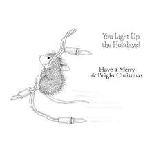 Charger l'image dans la galerie, Spellbinders - House Mouse - Cling Rubber Stamp - Merry &amp; Bright. Mischievous Muzzy is up to something with that string of lights, but it is the perfect complement to the two included holiday greetings in the set. Available at Embellish Away located in Bowmanville Ontario Canada.
