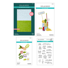 Load image into Gallery viewer, Spellbinders - I Want It All! Bundle - Stamp, Dies and Embossing Folder - Shiny New Day. Available at Embellish Away in Bowmanville Ontario Canada.

