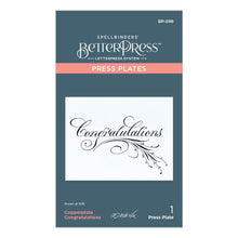 Charger l'image dans la galerie, Spellbinders - Press Plate By Paul Antonio - Copperplate - Congratulations. Copperplate Congratulations Press Plate is from the Copperplate Everyday Sentiments Collection by Paul Antonio. Available at Embellish Away located in Bowmanville Ontario Canada.
