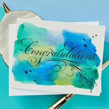 Charger l'image dans la galerie, Spellbinders - Press Plate By Paul Antonio - Copperplate - Congratulations. Copperplate Congratulations Press Plate is from the Copperplate Everyday Sentiments Collection by Paul Antonio. Available at Embellish Away located in Bowmanville Ontario Canada. Example by brand ambassador.
