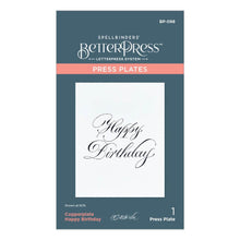 Charger l'image dans la galerie, Spellbinders - Press Plate By Paul Antonio - Copperplate - Happy Birthday. Copperplate Happy Birthday Press Plate is part of the Copperplate Everyday Sentiments Collection by Paul Antonio. Available at Embellish Away located in Bowmanville Ontario Canada.
