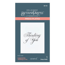 Charger l'image dans la galerie, Spellbinders - Press Plate By Paul Antonio - Copperplate - Thinking Of You. Copperplate Thinking of You Press Plate is part of the Copperplate Everyday Sentiments Collection by Paul Antonio. Available at Embellish Away located in Bowmanville Ontario Canada.
