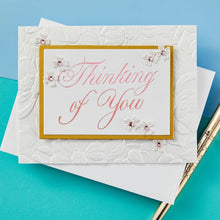 Charger l'image dans la galerie, Spellbinders - Press Plate By Paul Antonio - Copperplate - Thinking Of You. Copperplate Thinking of You Press Plate is part of the Copperplate Everyday Sentiments Collection by Paul Antonio. Available at Embellish Away located in Bowmanville Ontario Canada. Example by brand ambassador.
