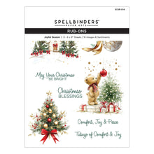 Load image into Gallery viewer, Spellbinders - Rub-ons - Joyful Season. Images include Holiday Tree, Presents, Bird...etc. Available at Embellish Away located in Bowmanville Ontario Canada.

