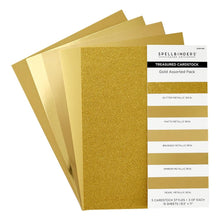 Load image into Gallery viewer, Spellbinders - Treasured Cardstock 8.5"X11" - 15/Pkg - Gold. Available at Embellish Away located in Bowmanville Ontario Canada.
