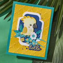 Load image into Gallery viewer, Spellinders - 3D Embossing Folder - Cheerful Chirps - Bamboo Screen. Available at Embellish Away located in Bowmanville Ontario Canada. Example by Brand Ambassador.
