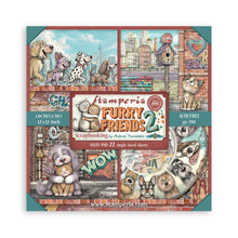 Load image into Gallery viewer, Stamperia - 12X12 Maxi Paper Pad - Furry Friends 2. Includes 22 single sided printed sheets. Available at Embellish Away located in Bowmanville Ontario Canada.

