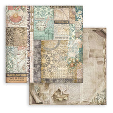 Load image into Gallery viewer, Stamperia - 8"X8" Backgrounds Paper Pad - Gardens of Time. Includes 10 sheets double-sided. Available at Embellish away in Bowmanville Ontario Canada.
