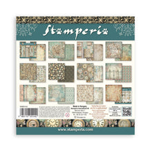 Load image into Gallery viewer, Stamperia - 8"X8" Backgrounds Paper Pad - Gardens of Time. Includes 10 sheets double-sided. Available at Embellish away in Bowmanville Ontario Canada.
