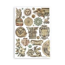 Load image into Gallery viewer, Stamperia - A5 Washi Pad - 8/Pkg - Sir Vagabond In Fantasy World. The washi album is printed on 8 sheets of translucent washi paper, which is easy to cut. It works best on light surfaces. Available at Embellish Away located in Bowmanville Ontario Canada.
