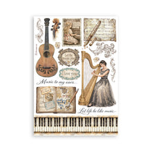 Cargar imagen en el visor de la galería, Stamperia - A5 Washi Pad - Symphony. Includes 8 Sheets. Available at Embellish Away located in Bowmanville Ontario Canada.
