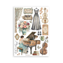 Cargar imagen en el visor de la galería, Stamperia - A5 Washi Pad - Symphony. Includes 8 Sheets. Available at Embellish Away located in Bowmanville Ontario Canada.
