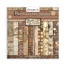 Load image into Gallery viewer, Stamperia - Backgrounds Double-Sided Paper Pad 8"X8" - 10/Pkg - Coffee And Chocolate. All you need for scrapbooking! This package contains ten 8x8 inch sheets of double-sided paper, each in different designs. Acid free. Available at Embellish Away located in Bowmanville Ontario Canada.
