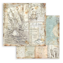 Load image into Gallery viewer, Stamperia - Backgrounds Double-Sided Paper Pad 8"X8" - 10/Pkg - Songs Of The Sea. The perfect start to your scrapbooks, cards and more! This package contains ten 8x8 inch double-sided sheets with a different design on each side. Available at Embellish Away located in Bowmanville Ontario Canada.
