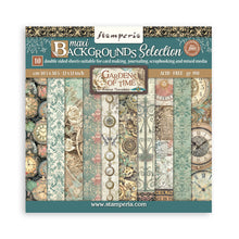 Load image into Gallery viewer, Stamperia - Backgrounds Double-Sided Paper Pad 12"X12" - 10/Pkg - Gardens of Time. Available at embellish Away located in Bowmanville Ontario Canada.
