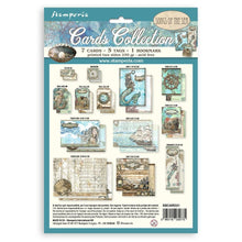 Load image into Gallery viewer, Stamperia - Cards Collection - Songs Of The Sea. A beautiful card collection in a coordinating theme from Stamperia. Available in a variety of themes, each sold separately. Package contains seven cards, five tags and one bookmark. Available at Embellish Away located in Bowmanville Ontario Canada.
