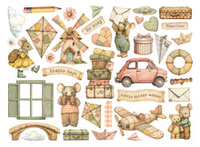 Cargar imagen en el visor de la galería, Stamperia Die cuts Cozy Family. FEATURE: Airplane, Vehicle, Kite, Suitcases,Clouds, Flowers. Available at Embellish Away located in Bowmanville Ontario Canada.
