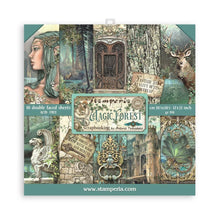 Load image into Gallery viewer, Stamperia - Double-Sided Paper Pad 12"X12" - 10/Pkg - Magic Forest, 10 Designs/1 Each. Start your project off right with the perfect paper for scrapbook pages, greeting cards, bookmarks, gift cards, mixed media and much more! Available at Embellish Away located in Bowmanville Ontario Canada.
