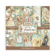Charger l'image dans la galerie, Stamperia - Double-Sided Paper Pad 8"X8" - 10/Pkg - Fortune. The perfect start to cards, scrapbooks, cards and more! This package contains ten 8x8 inch double-sided sheets with a different design on each side. Imported. Available at Embellish Away located in Bowmanville Ontario Canada.

