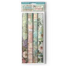 Charger l'image dans la galerie, Stamperia - Polyester Fabric 12"X12" - 4/Pkg - Wonderland. This fabric can be sewn by hand or machine, or used with craft glue. It can be washed by hand in cold water. Ready to use on greeting cards, mixed media, altered art and more. Available at Embellish Away located in Bowmanville Ontario Canada.
