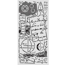 Load image into Gallery viewer, Stamperia - Thick Stencil - A New Beginning -  Notes. Available at Embellish Away located in Bowmanville Ontario Canada.
