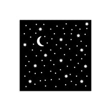 Load image into Gallery viewer, Stamperia - Thick Stencil - Alice in Christmas - Stars And Moon. Size: 12 cm x 12 cm. Available at Embellish Away located in Bowmanville Ontario Canada.
