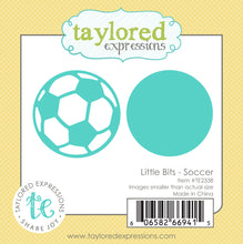 將圖片載入圖庫檢視器 Taylored Expressions - Die - Little Bits - Soccer. Includes 2 dies. The soccer ball measures 1 3/8 x 1 3/8 in.. At Embellish Away in Bowmanville Ontario Canada.
