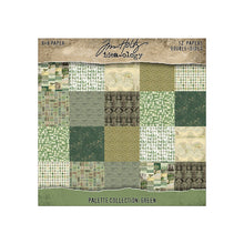 Load image into Gallery viewer, Tim Holtz - Idea-Ology - 8X8 Palette Collection - Green. Includes 12 double-sided sheets. At Embellish Away in Bowmanville Ontario Canada.
