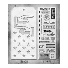 Charger l'image dans la galerie, Tim Holtz - Mixed Media Clear Stamp &amp; Stencil - #41. Available at Embellish Away located in Bowmanville Ontario Canada.
