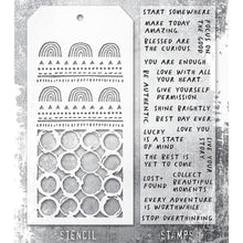 Charger l'image dans la galerie, Tim Holtz - Mixed Media Clear Stamp &amp; Stencil - #62. Available at Embellish Away located in Bowmanville Ontario Canada.
