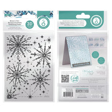 Cargar imagen en el visor de la galería, Tonic Studios - 3D Embossing Folder - Baroque Snowflake - Winter's Veil. Introducing the Winter's Veil collection, featuring outstanding products and imagery that beautifully capture the essence of a winter's night. Available at Embellish Away located in Bowmanville Ontario Canada.
