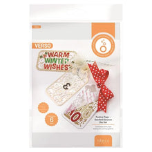 Load image into Gallery viewer, Tonic Studios - Die Set - Goodwill Season Festive Tags. Craft gorgeous and unique festive tags with ease. Each tag in this set is Verso styled, allowing you to mix and match the outer edge shapes between the sentiments. Available at Embellish Away located in Bowmanville Ontario Canada.
