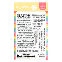 Load image into Gallery viewer, Waffle Flower - Clear Stamp - Retirement Sentiments. Available at Embellish Away located in Bowmanville Ontario Canada.
