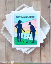 Load image into Gallery viewer, Waffle Flower - Die - Golfing Silhouettes. Available at Embellish Away in Bowmanville Ontario Canada. Example by Jill Hawkins.
